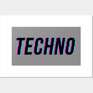 Techno - Retro Design - Synthwave look T-Shirt Posters and Art